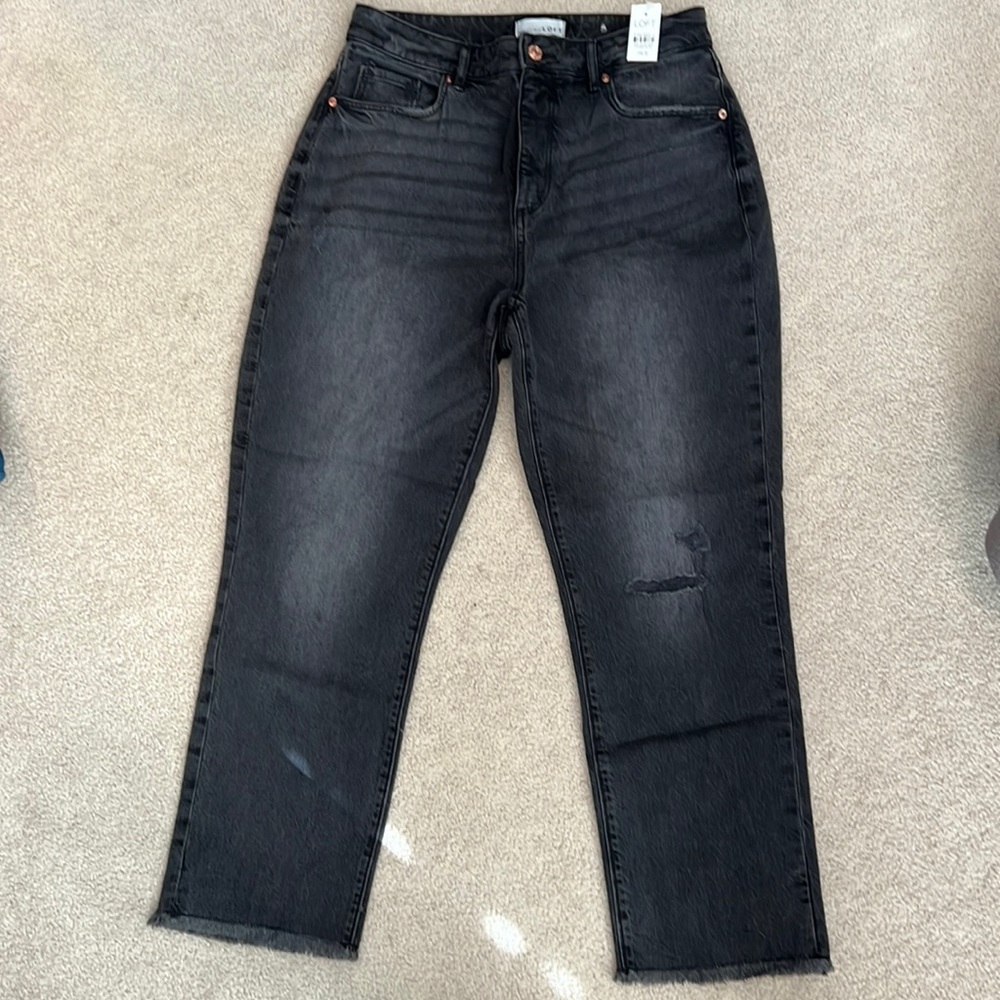 NWT Loft Curvy Straight Crop black jeans